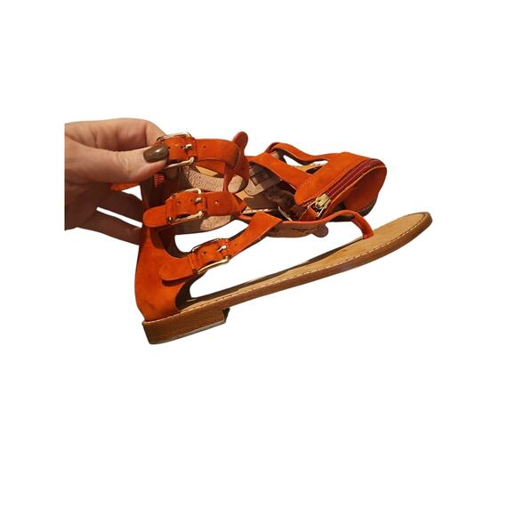 JOIE Eri Sandal, Size 36 orange red suede gladiator sandals sz 6 new $285 - Picture 2 of 4